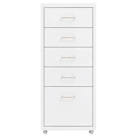 Vidaxl ladeblok verrijdbaar 28x41x69 cm metaal wit