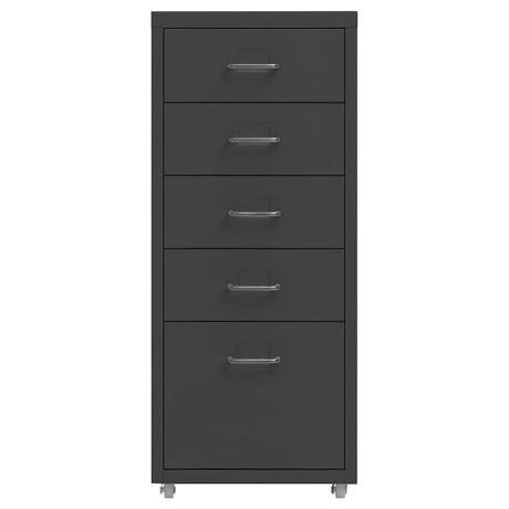 Vidaxl ladeblok verrijdbaar 28x41x69 cm metaal antracietkleurig