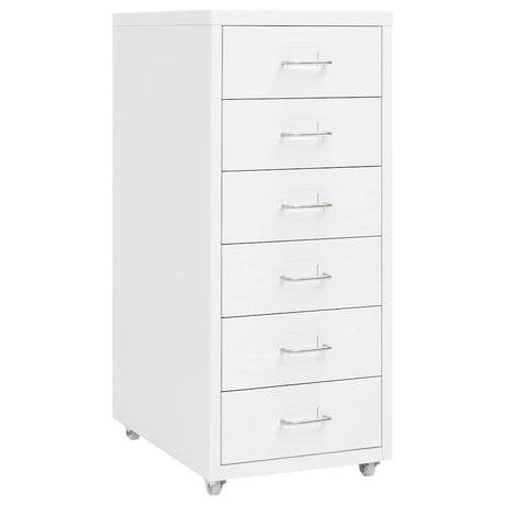 Vidaxl ladeblok verrijdbaar 28x41x69 cm metaal wit