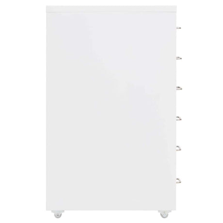 Vidaxl ladeblok verrijdbaar 28x41x69 cm metaal wit