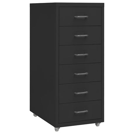 Vidaxl ladeblok verrijdbaar 28x41x69 cm metaal zwart