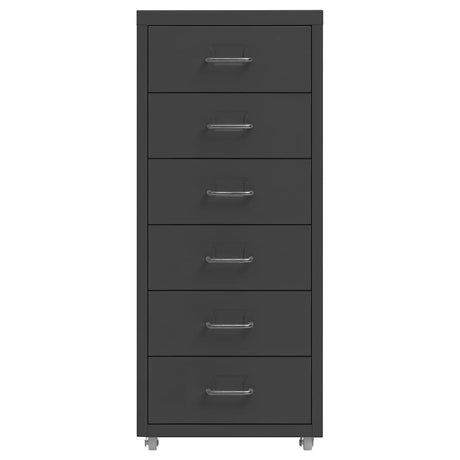 Vidaxl ladeblok verrijdbaar 28x41x69 cm metaal antracietkleurig