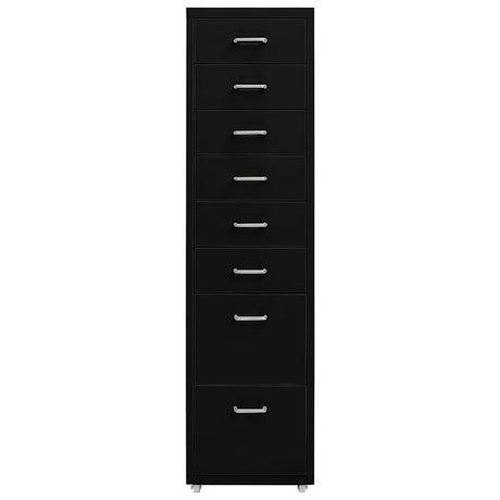 Vidaxl ladeblok verrijdbaar 28x41x109 cm metaal zwart