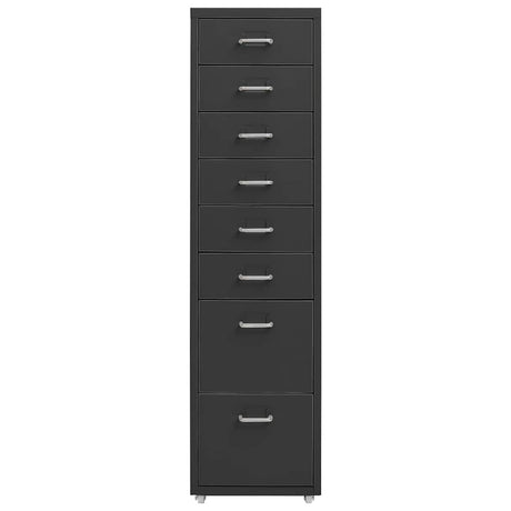 Vidaxl ladeblok verrijdbaar 28x41x109 cm metaal antracietkleurig