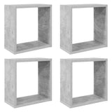 Vidaxl wandschappen kubus 4 st 30x15x30 cm betongrijs