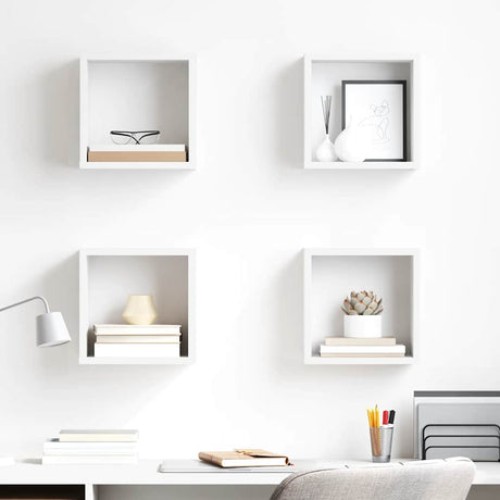 Vidaxl wandschappen kubus 4 st 26x15x26 cm wit