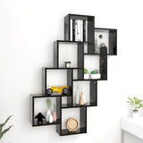 Vidaxl wandschap kubus 90x15x119 cm bewerkt hout zwart