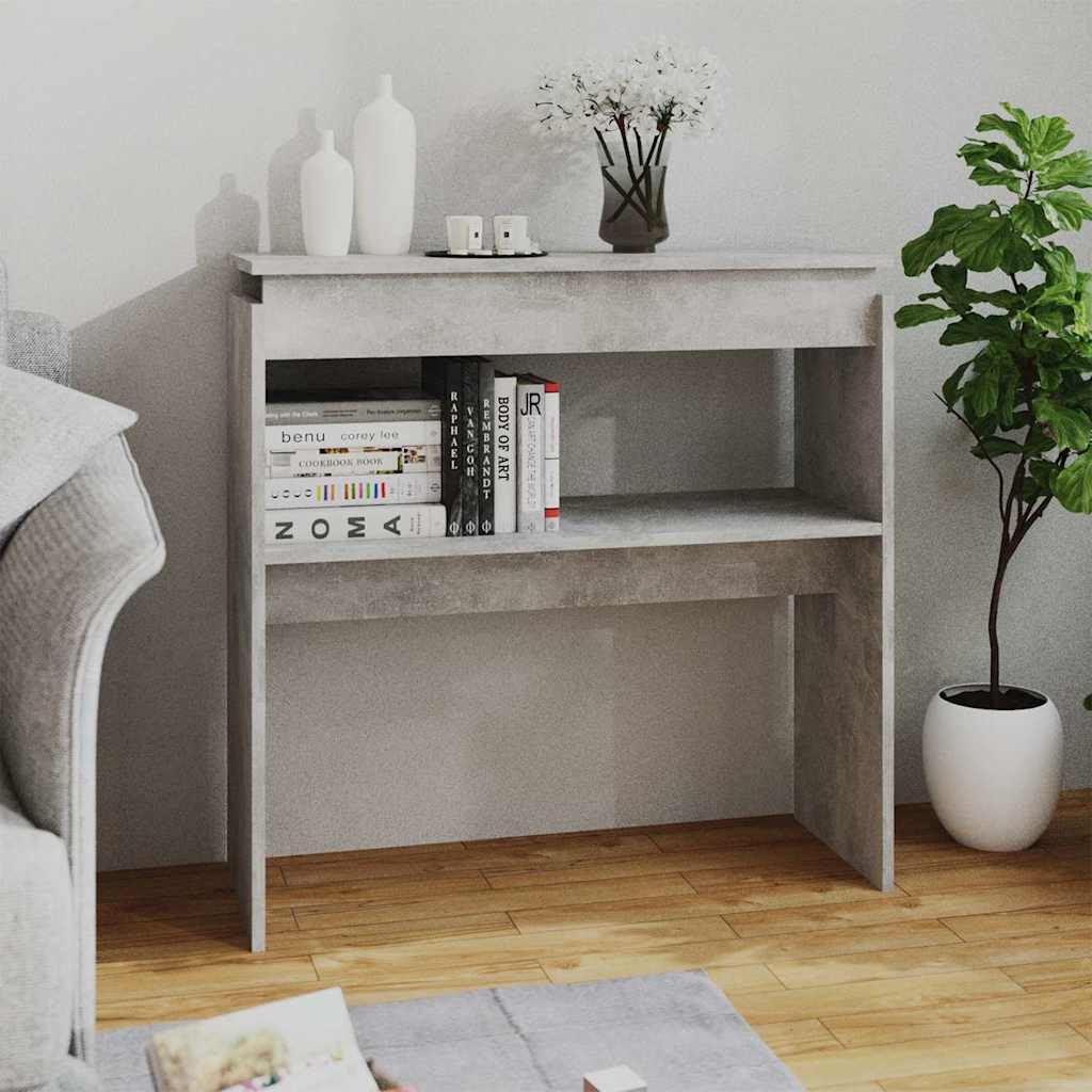 Vidaxl wandtafel 80x30x80 cm bewerkt hout betongrijs