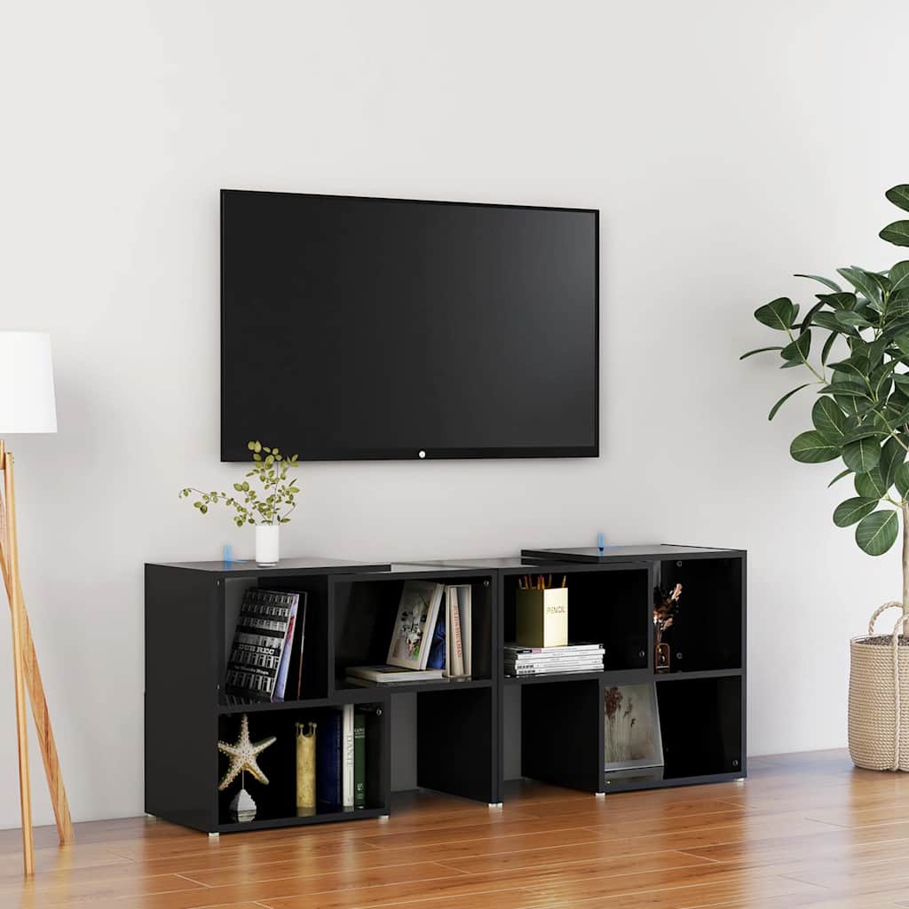 Vidaxl tv-meubel 104x30x52 cm bewerkt hout hoogglans zwart
