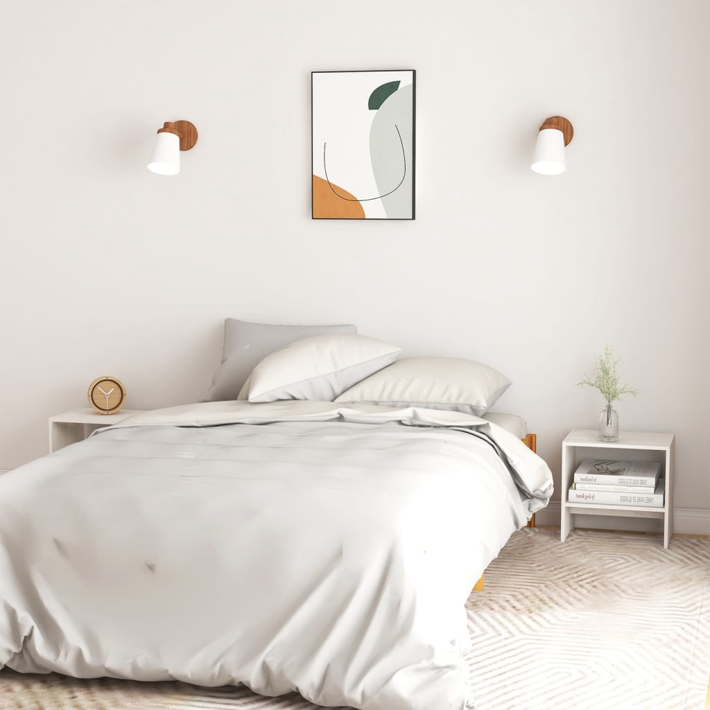 Vidaxl nachtkastjes 2 st 40x30,5x40 cm massief grenenhout wit