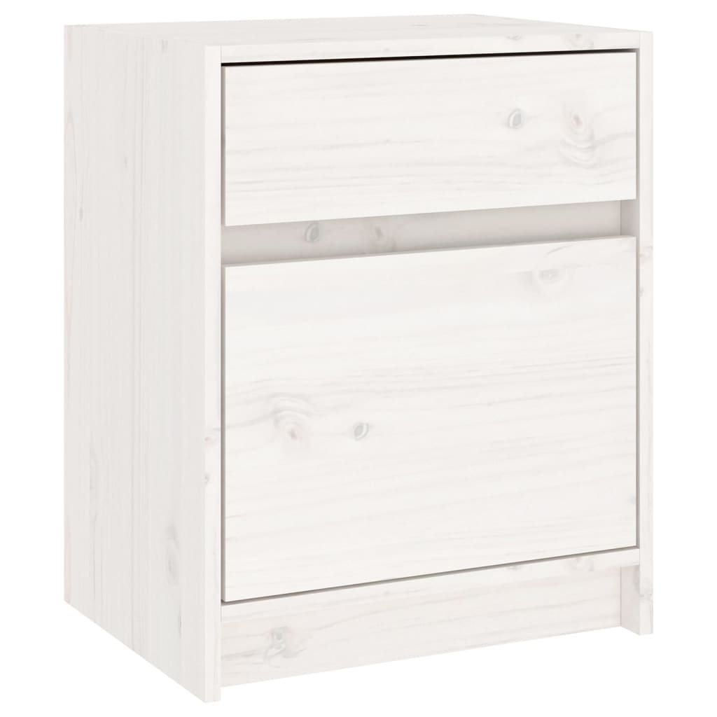 Vidaxl nachtkastje 40x31x50 cm massief grenenhout wit