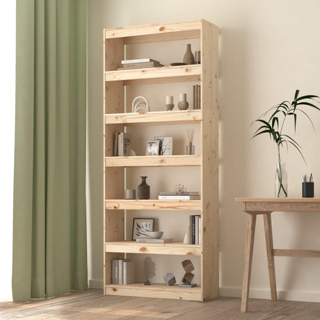 Vidaxl boekenkast kamerscherm 80x30x199,5 cm massief grenenhout