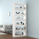 Vidaxl boekenkast kamerscherm 80x30x199,5 cm massief grenenhout wit
