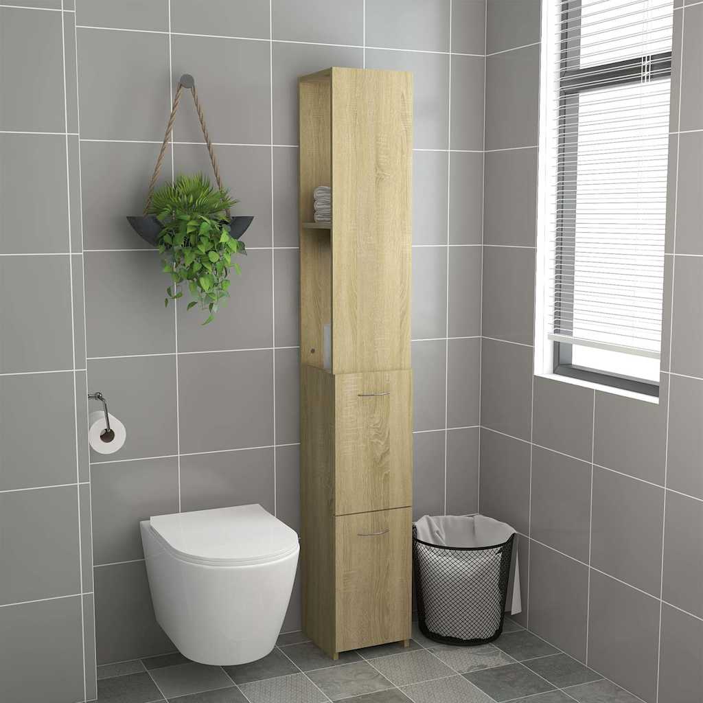 Vidaxl badkamerkast 25x26,5x170 cm bewerkt hout sonoma eikenkleurig