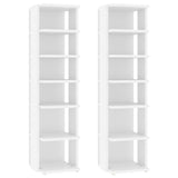 Vidaxl schoenenkasten 2 st 27,5x27x102 cm bewerkt hout wit