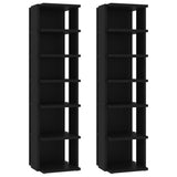 Vidaxl schoenenkasten 2 st 27,5x27x102 cm zwart