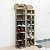 Vidaxl schoenenkasten 2 st 27,5x27x102 cm sonoma eikenkleurig