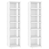 Vidaxl schoenenkasten 2 st 27,5x27x102 cm hoogglans wit