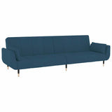 Vidaxl slaapbank 2-zits met 2 kussens fluweel blauw