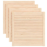Vidaxl kastdeuren met lamellen 4 st 61,5x59,4 cm massief grenenhout