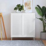 Vidaxl kastdeuren met lamellen 2 st 99,3x49,4 cm grenenhout wit