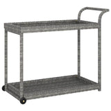 Vidaxl serveerwagen 100x45x83 cm poly rattan grijs