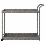 Vidaxl serveerwagen 100x45x83 cm poly rattan grijs