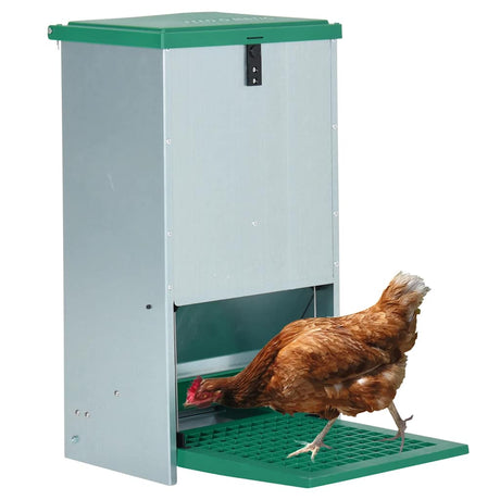 Vidaxl pluimveevoerbak automatisch met pedaal 20 kg