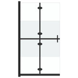 VidaXL Inloopdouchewand inklapbaar 120x190 cm ESG-glas halfmat