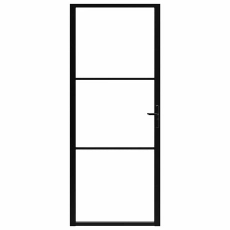 Vidaxl binnendeur 93x201,5 cm esg-glas en aluminium zwart