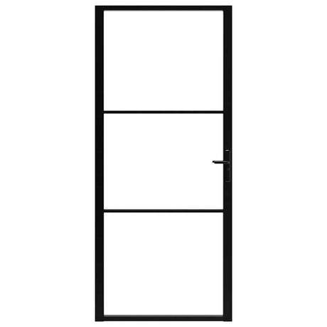 Vidaxl binnendeur 102,5x201,5 cm esg-glas en aluminium zwart
