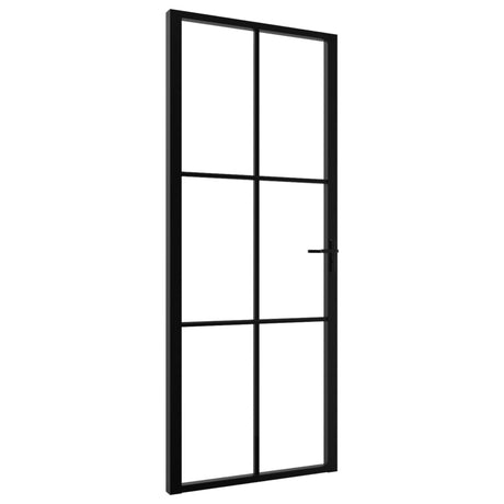 VidaXL Binnendeur 83x201,5 cm ESG-glas en aluminium zwart