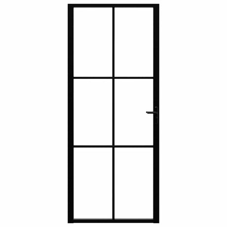 Vidaxl binnendeur 83x201,5 cm esg-glas en aluminium zwart