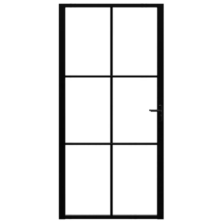 Vidaxl binnendeur 102,5x201,5 cm esg-glas en aluminium zwart