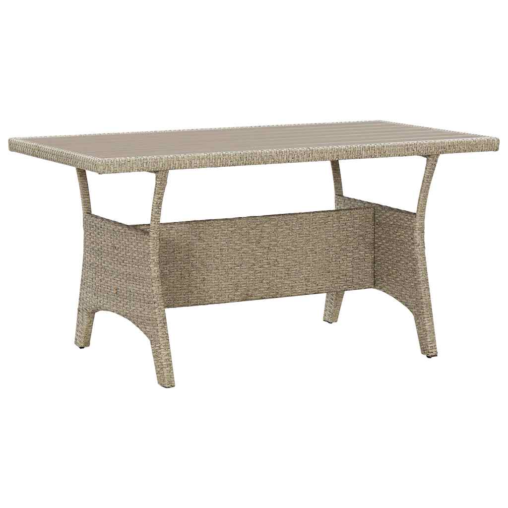 Vidaxl tuintafel 120x70x66 cm poly rattan grijs