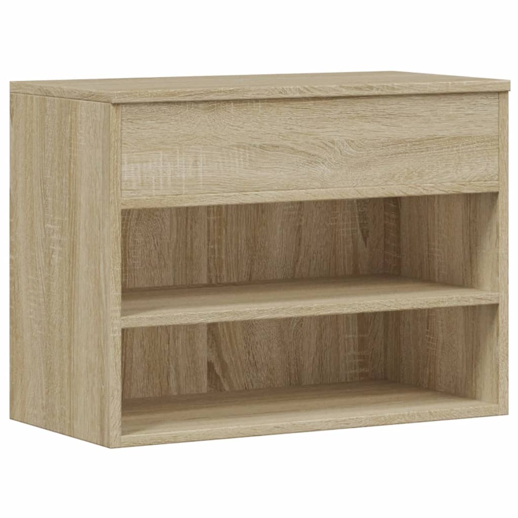 Vidaxl schoenenbank 60x30x45 cm bewerkt hout sonoma eikenkleurig