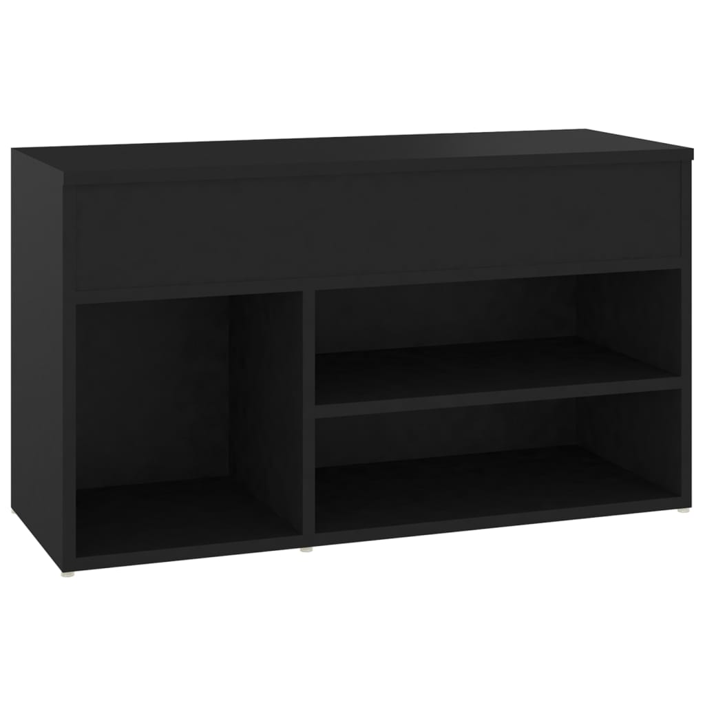 Vidaxl schoenenbank 80x30x45 cm bewerkt hout zwart