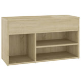 Vidaxl schoenenbank 80x30x45 cm bewerkt hout sonoma eikenkleurig