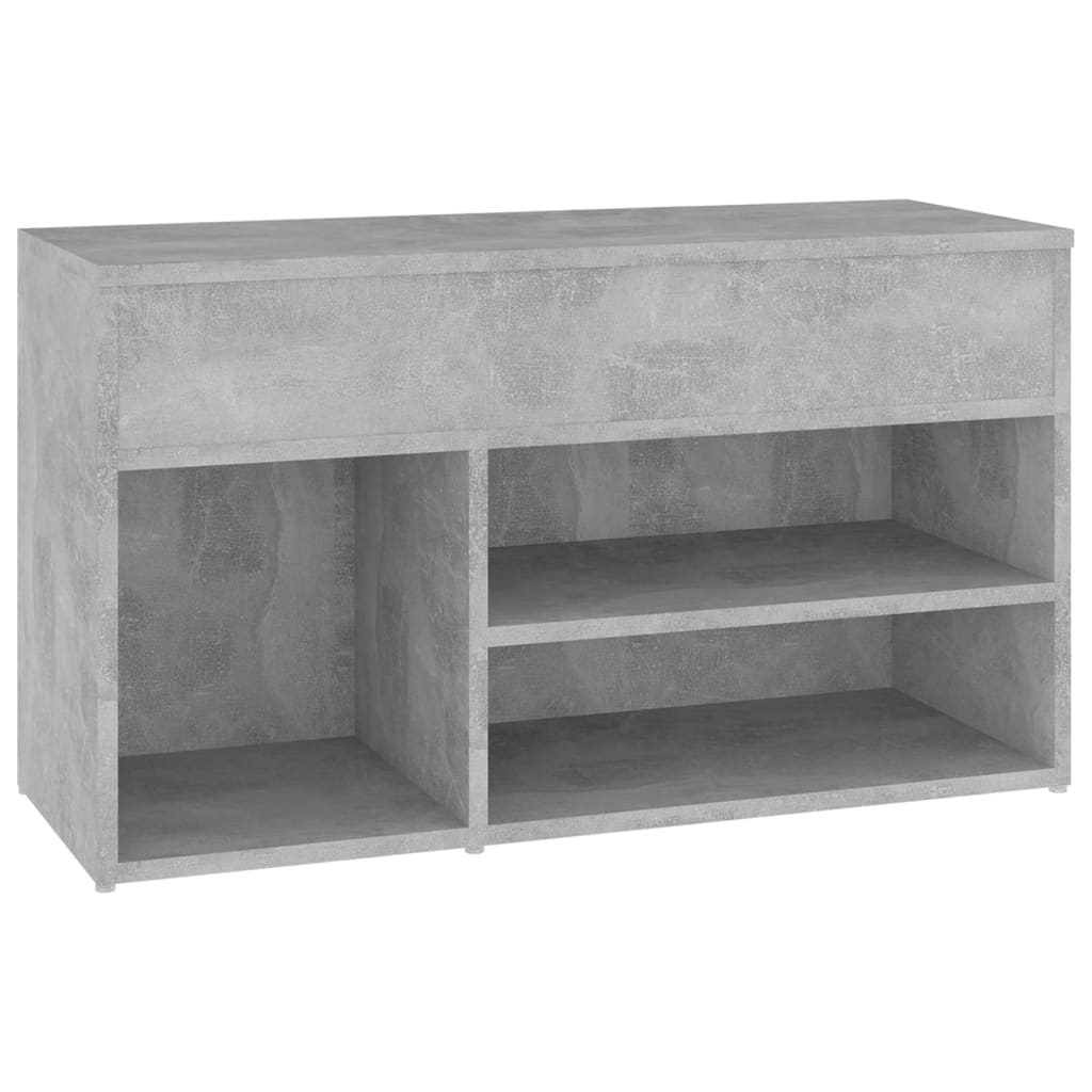 Vidaxl schoenenbank 80x30x45 cm bewerkt hout betongrijs