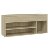 Vidaxl schoenbank 105x30x45 cm bewerkt hout sonoma eikenkleurig