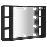 Vidaxl spiegelkast met led-verlichting 76x15x55 cm zwart