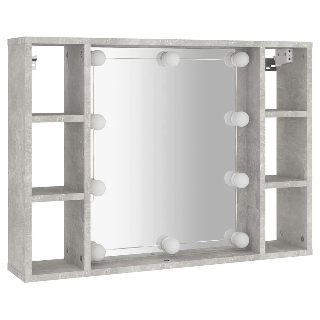 Vidaxl spiegelkast met led-verlichting 76x15x55 cm betongrijs