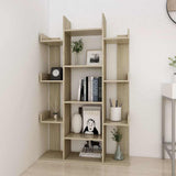 Vidaxl boekenkast 86x25,5x140 cm bewerkt hout sonoma eikenkleurig