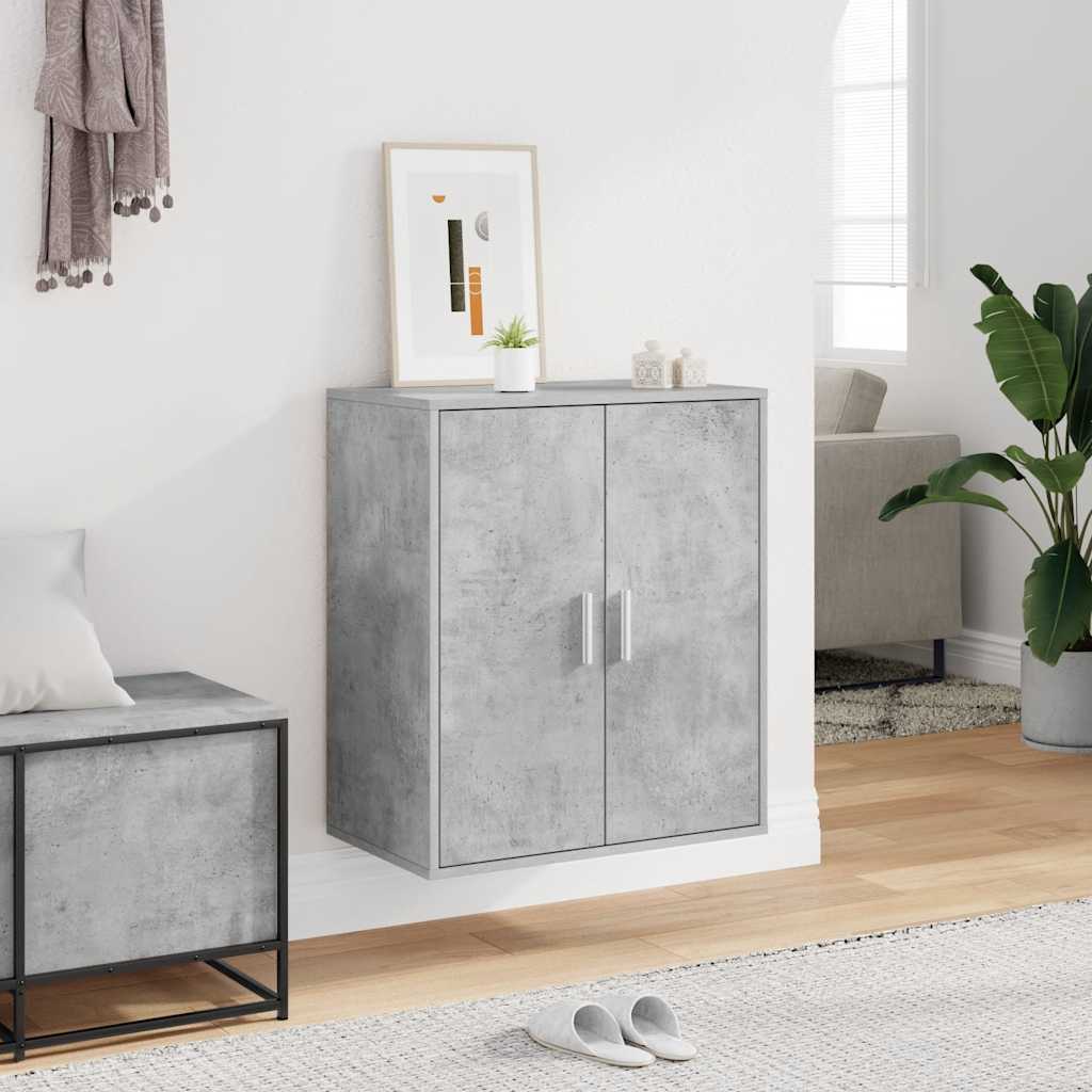 Vidaxl schoenenkast 60x35x70 cm bewerkt hout betongrijs