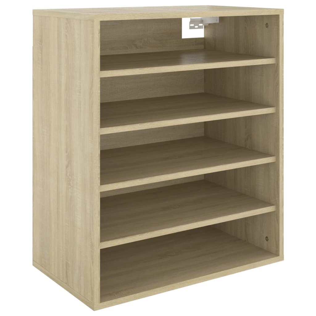 Vidaxl schoenenkast 60x35x70 cm bewerkt hout sonoma eikenkleurig