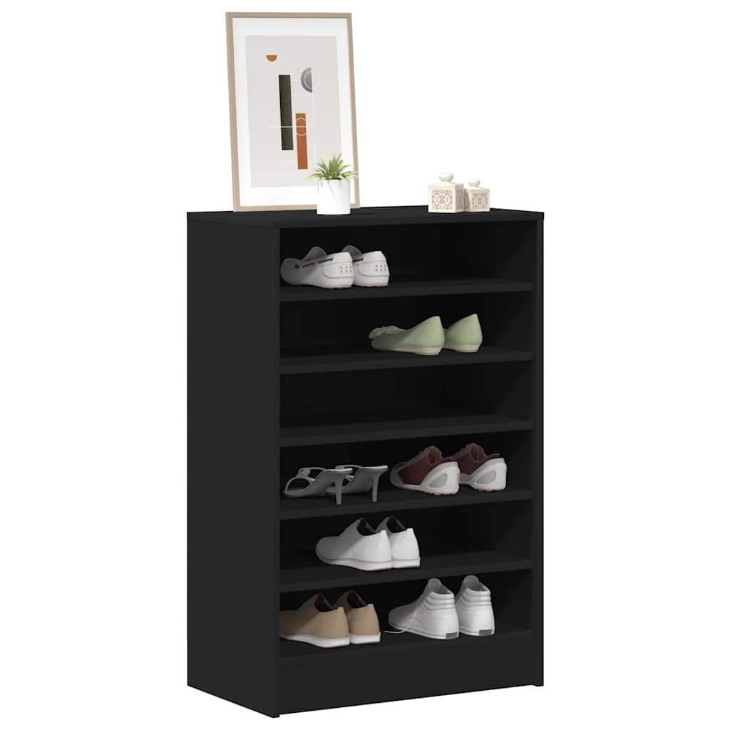 Vidaxl schoenenkast 60x35x92 cm bewerkt hout zwart