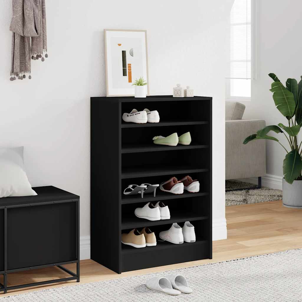 Vidaxl schoenenkast 60x35x92 cm bewerkt hout zwart