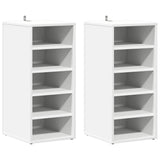 Vidaxl schoenenkasten 2 st 31,5x35x70 cm bewerkt hout wit