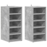 Vidaxl schoenenkasten 2 st 31,5x35x70 cm bewerkt hout betongrijs