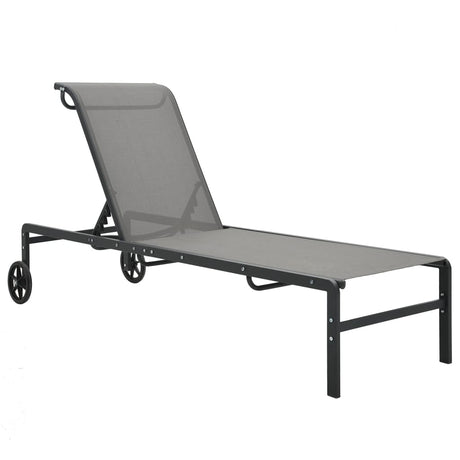 Vidaxl ligbedden 2 st met tafel textileen en staal